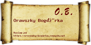 Oravszky Bogárka névjegykártya
